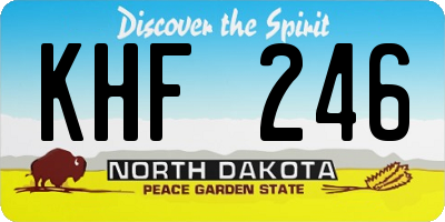 ND license plate KHF246