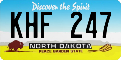 ND license plate KHF247