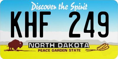 ND license plate KHF249