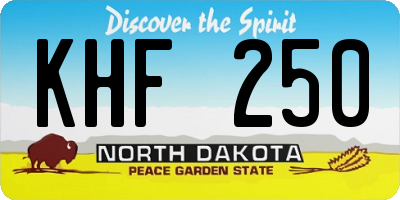ND license plate KHF250