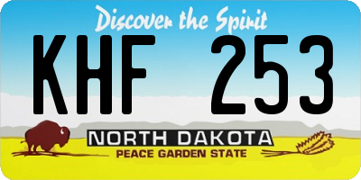 ND license plate KHF253