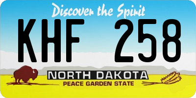 ND license plate KHF258