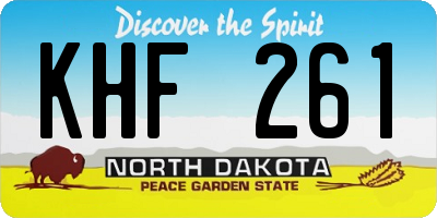ND license plate KHF261