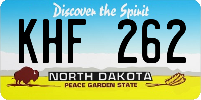 ND license plate KHF262
