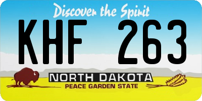 ND license plate KHF263
