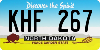 ND license plate KHF267