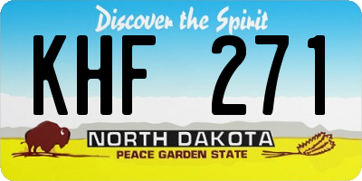 ND license plate KHF271
