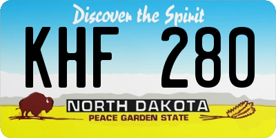 ND license plate KHF280