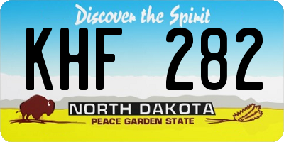 ND license plate KHF282
