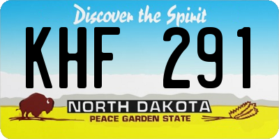 ND license plate KHF291
