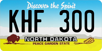 ND license plate KHF300