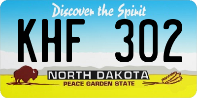 ND license plate KHF302