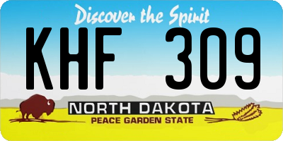 ND license plate KHF309