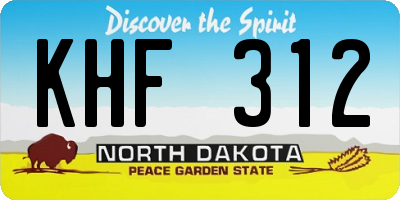 ND license plate KHF312