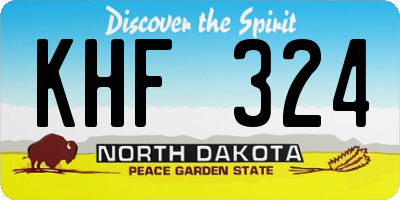 ND license plate KHF324