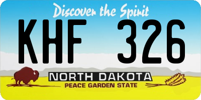 ND license plate KHF326