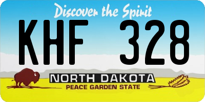 ND license plate KHF328