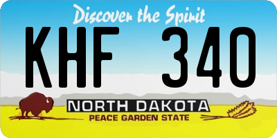 ND license plate KHF340