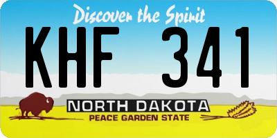 ND license plate KHF341