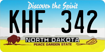 ND license plate KHF342