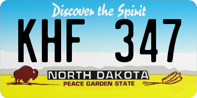 ND license plate KHF347