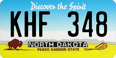 ND license plate KHF348