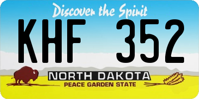 ND license plate KHF352