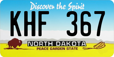 ND license plate KHF367