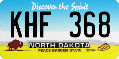 ND license plate KHF368