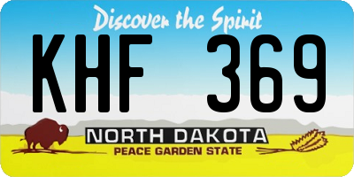 ND license plate KHF369