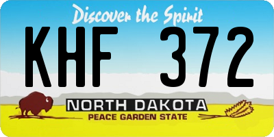 ND license plate KHF372