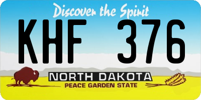 ND license plate KHF376