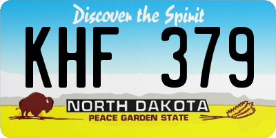 ND license plate KHF379
