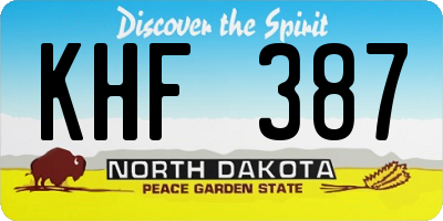 ND license plate KHF387