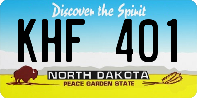 ND license plate KHF401