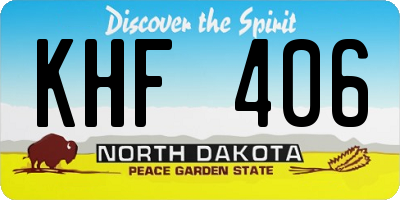 ND license plate KHF406