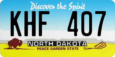 ND license plate KHF407
