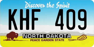 ND license plate KHF409