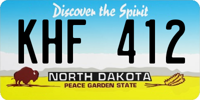 ND license plate KHF412