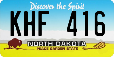 ND license plate KHF416