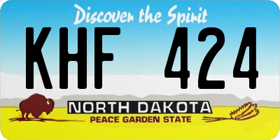 ND license plate KHF424
