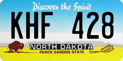 ND license plate KHF428