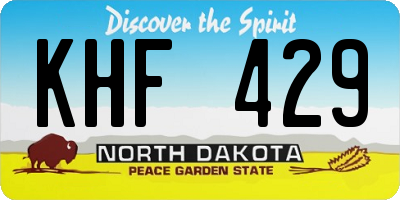 ND license plate KHF429