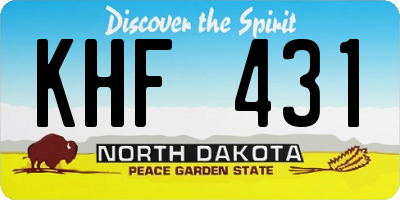 ND license plate KHF431