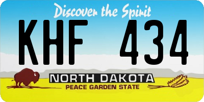ND license plate KHF434
