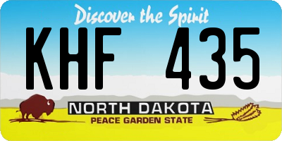 ND license plate KHF435