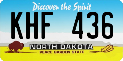 ND license plate KHF436