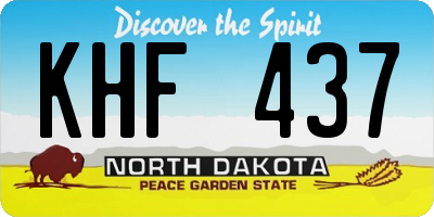 ND license plate KHF437
