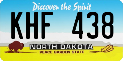 ND license plate KHF438
