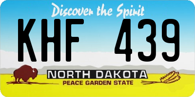 ND license plate KHF439